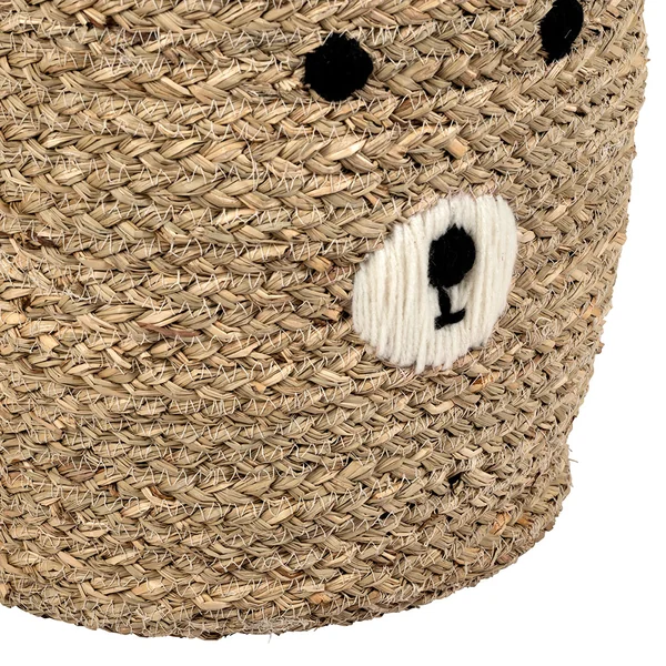 Lot de 2 corbeilles en jonc de mer naturel d31.5xh45cm - Famille