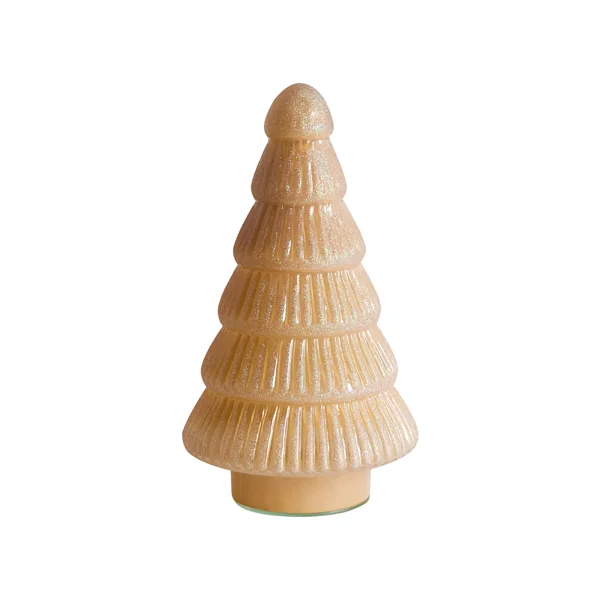 Lot de 2 figurines FLAREN Arbre de Noël 20/25 cm Beige