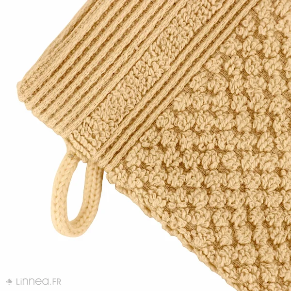 Lot de 2 gants de toilette 16x21 cm DUNE jaune quartz