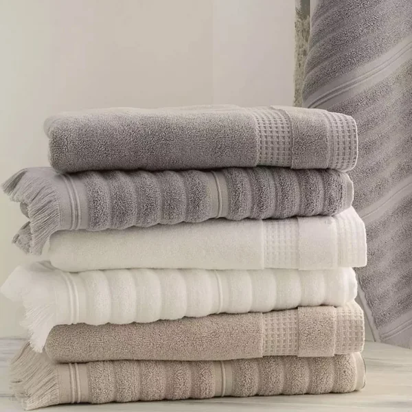 Lot de 2 gants de toilette 16x21 cm NATURAL gris platine