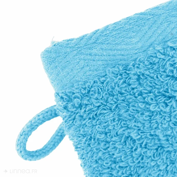 Lot de 2 gants de toilette 16x21 cm SOFTY bleu océan