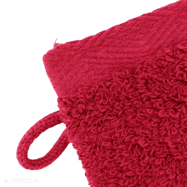 Lot de 2 gants de toilette 16x21 cm SOFTY bordeaux