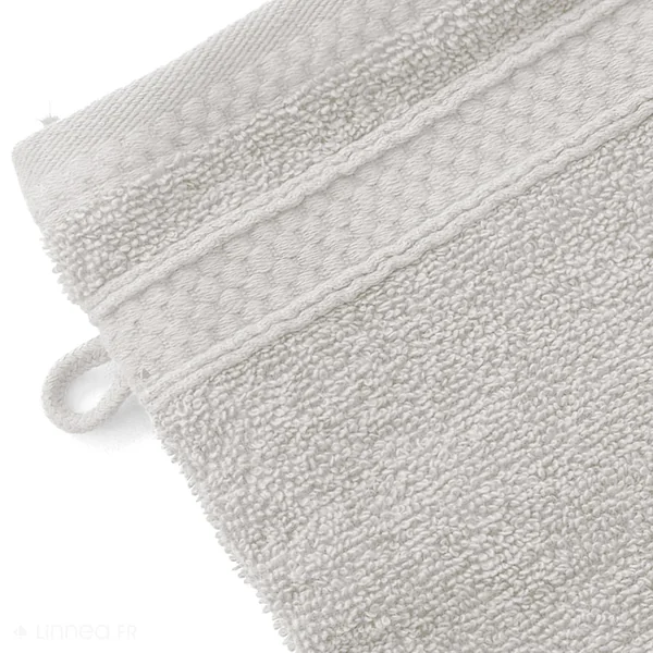 Lot de 2 gants de toilette coton 550 g/m2 NAÏA blanc Craie