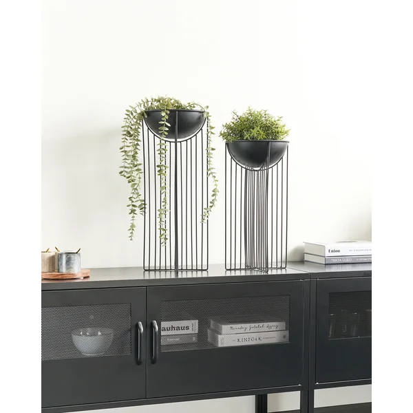 Lot de 2 pots à plantes surélevés FICARIA Métal 22 cm Noir