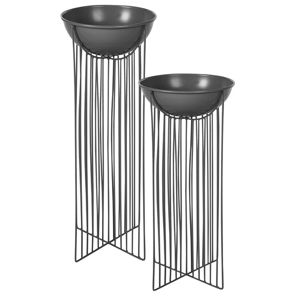 Lot de 2 pots à plantes surélevés FICARIA Métal 22 cm Noir