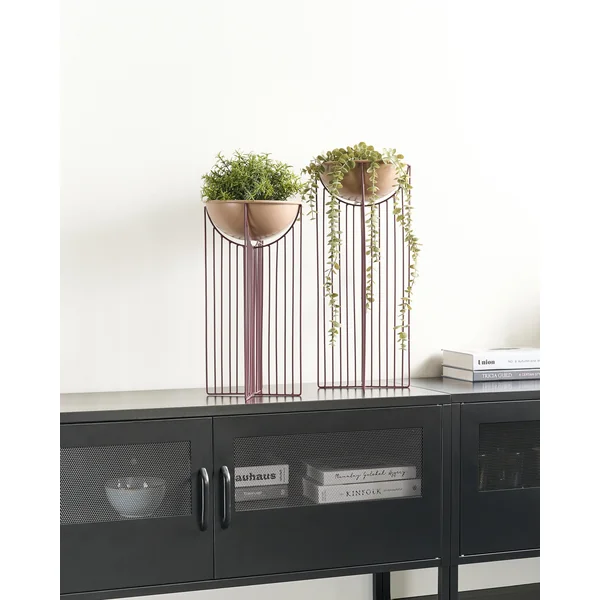 Lot de 2 pots à plantes surélevés FICARIA Métal 22 cm Rose
