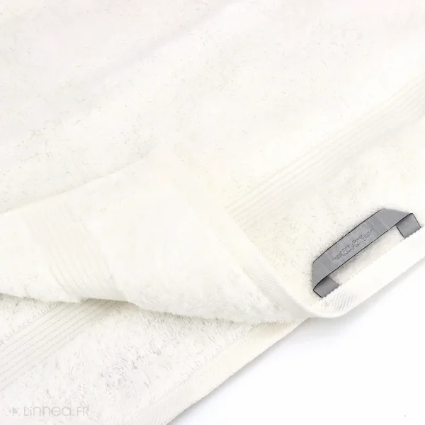 Lot de 2 serviettes invité 30x30 cm LUXOR blanc crème