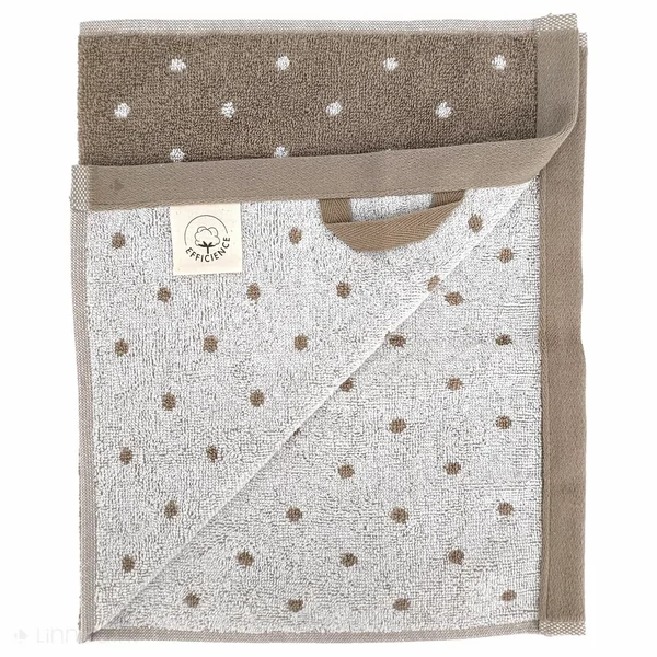 Lot de 2 serviettes invité 33x50 cm EFFICIENCE DOTS marron roble