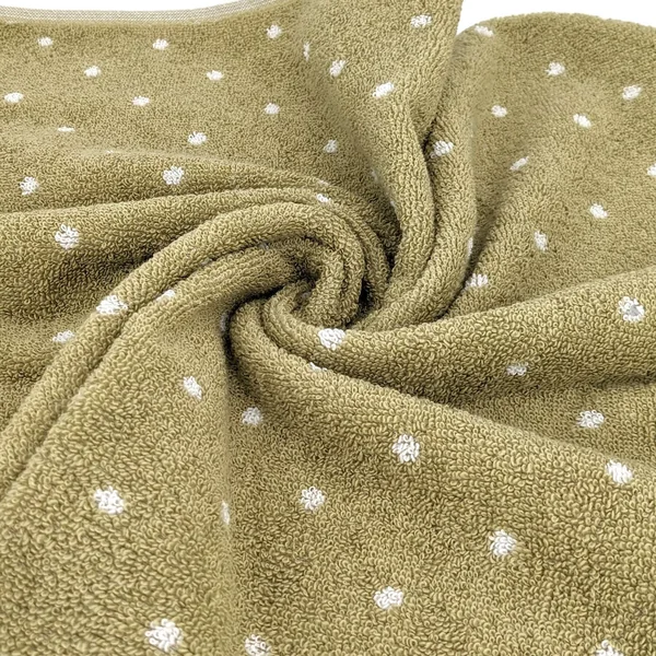Lot de 2 serviettes invité 33x50 cm EFFICIENCE DOTS vert olive