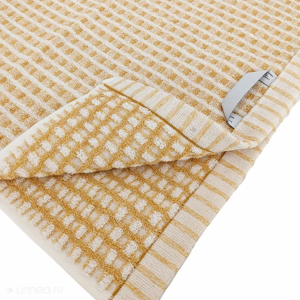 Lot de 2 serviettes invité 33x50 cm pur coton collection GLOW jaune