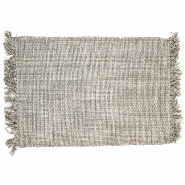 Lot de 2 sets de table à franges 33x46 cm PAPEETE blanc Naturel