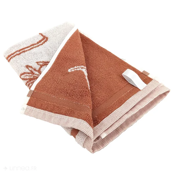 Lot de 2 torchons de cuisine pur coton 50x50 cm EVOO rouge brique