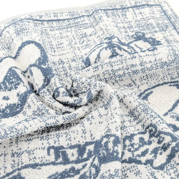 Lot de 2 torchons de cuisine pur coton 50x50 cm motif fromage collection CHEESE bleu
