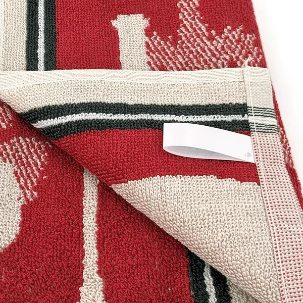 Lot de 2 torchons de cuisine pur coton 50x50 cm VITIS motif viticole rouge