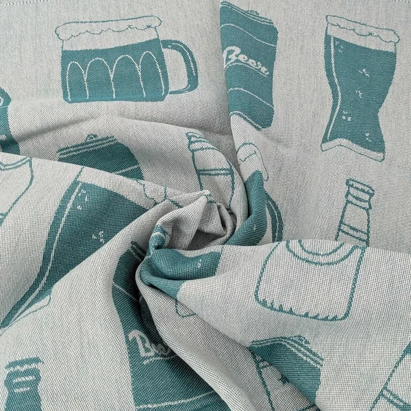 Lot de 2 torchons de cuisine pur coton 50x70 cm BEER motif de bières bleu