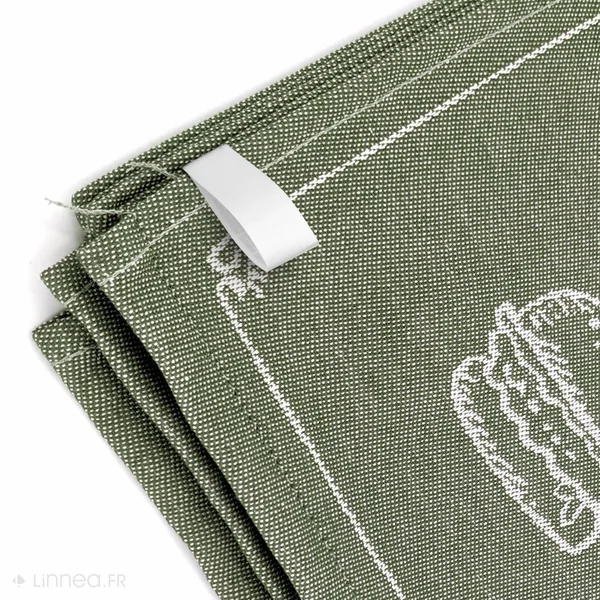 Lot de 2 torchons de cuisine pur coton 50x70 cm collection BURGER vert