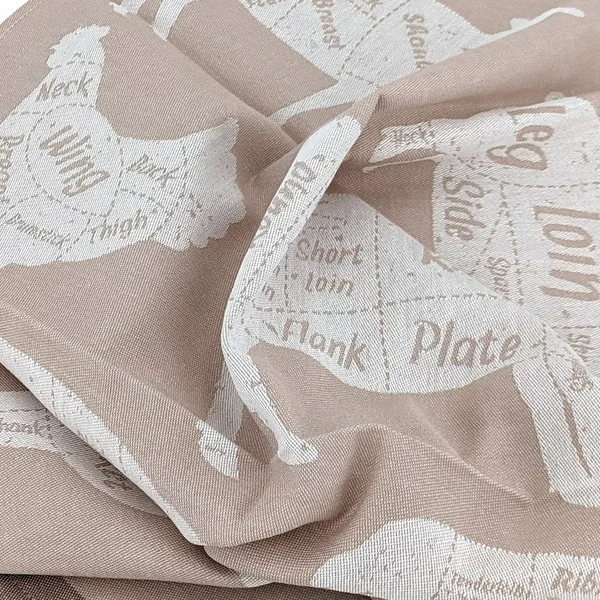 Lot de 2 torchons de cuisine pur coton 50x70 cm GRILLUXE beige