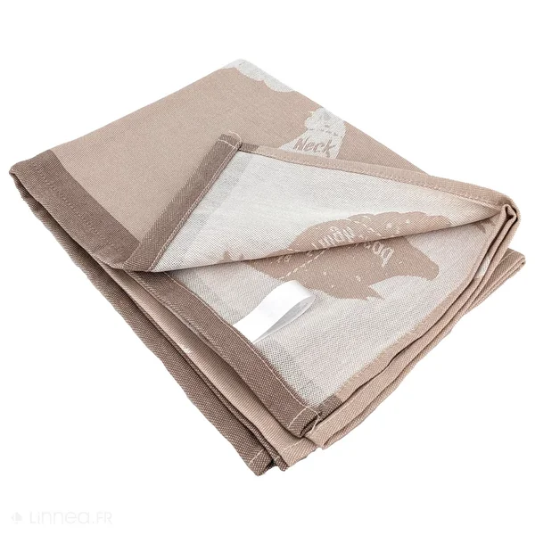 Lot de 2 torchons de cuisine pur coton 50x70 cm GRILLUXE beige