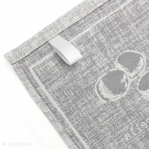 Lot de 2 torchons de cuisine pur coton 50x70 cm motif fromage collection CHEESE gris