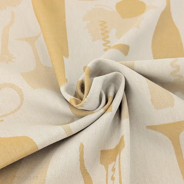 Lot de 2 torchons de cuisine pur coton 50x70 cm VITIS motif viticole jaune