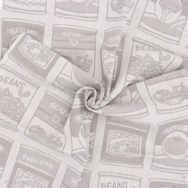 Lot de 2 torchons de cuisine toile 50x70 cm coton SOUP gris