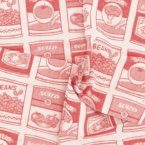 Lot de 2 torchons de cuisine toile 50x70 cm coton SOUP rouge