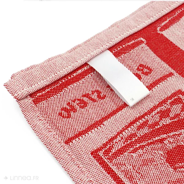Lot de 2 torchons de cuisine toile 50x70 cm coton SOUP rouge