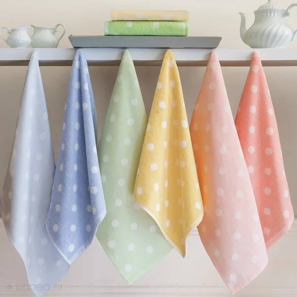 Lot de 2 torchons de cuisine toile 50x70 cm coton SPOT II bleu