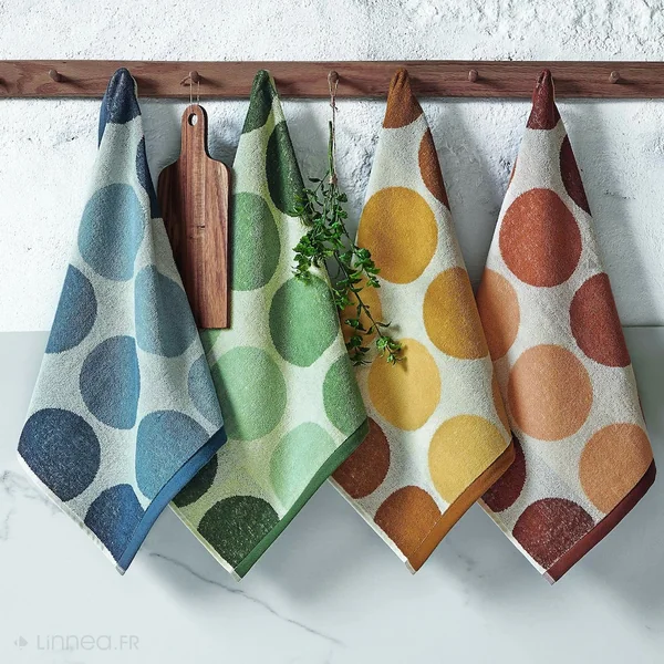 Lot de 2 torchons de cuisine éponge 50x50 cm coton GLOBUS bleu