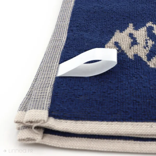 Lot de 2 torchons de cuisine éponge 50x50 cm coton SKI bleu