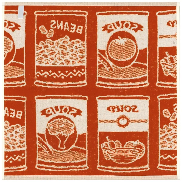 Lot de 2 torchons de cuisine éponge 50x50 cm coton SOUP orange