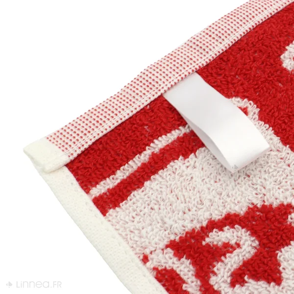Lot de 2 torchons de cuisine éponge 50x50 cm coton SOUP rouge