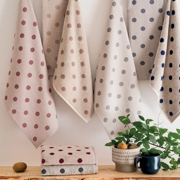 Lot de 2 torchons de cuisine éponge 50x50 cm coton SPOT bordeaux