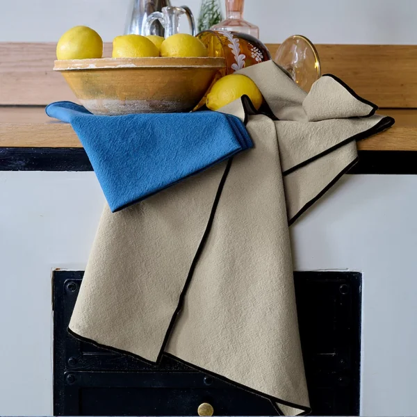 Lot de 3 torchons de cuisine 50x70 cm HONO beige Chanvre