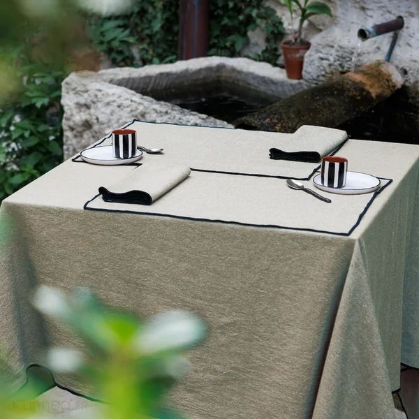 Lot de 3 torchons de cuisine 50x70 cm HONO beige Chanvre
