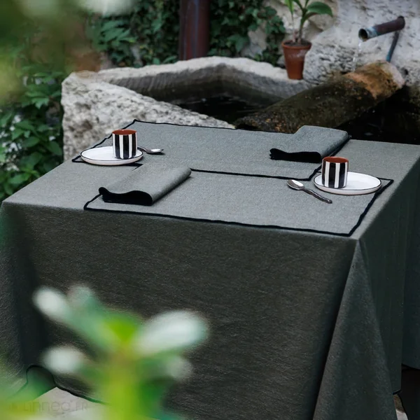 Lot de 3 torchons de cuisine 50x70 cm HONO gris Anthracite
