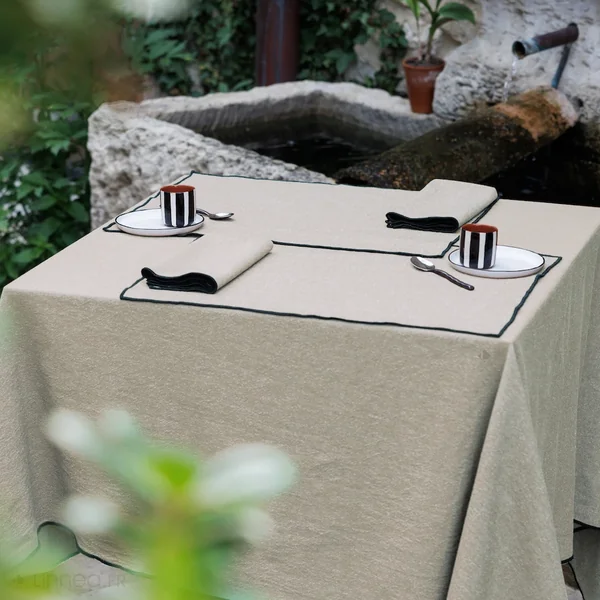Lot de 4 sets de table 37x50 cm HONO blanc Naturel 100% coton