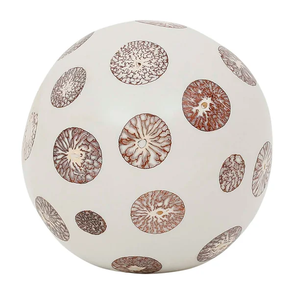 Lot de 6 boules décoratives en résine ivoire et brun - Yumbe