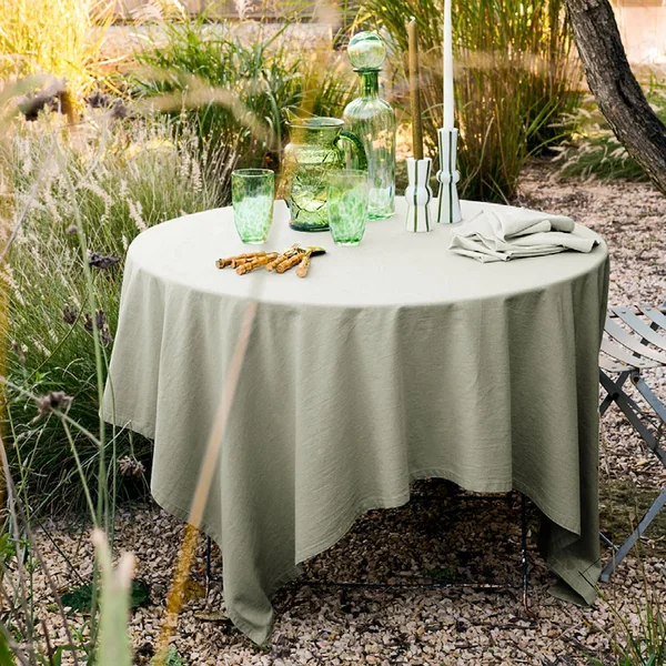 Lot de 6 serviettes de table 40x40 cm collection MATTIS vert laurier