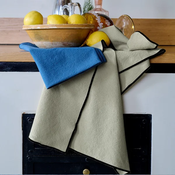 Lot de 6 serviettes de table coton 42x42 cm HONO vert Lichen