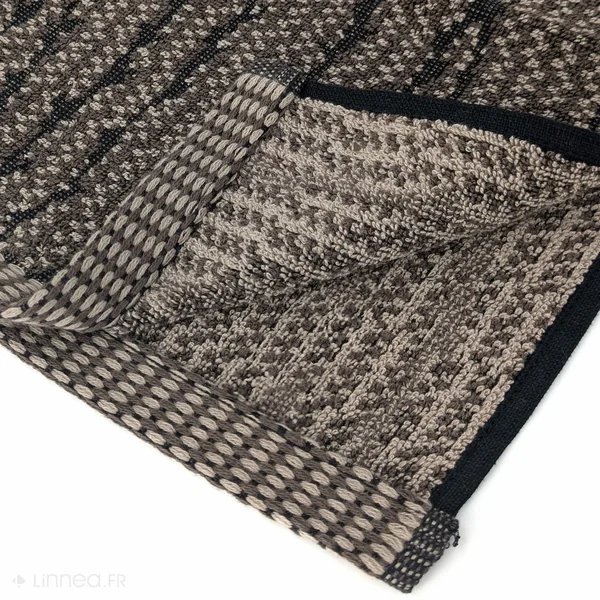 Lot de deux gants de toilette 16x21 cm pur coton collection OSAKA feuillage marron