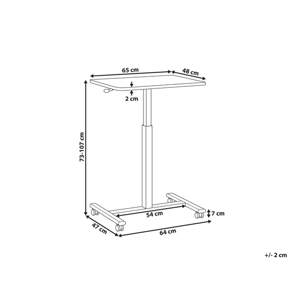Manual Adjustable Laptop Stand ACADEMIA Light Brown/ White 65 cm 48 cm