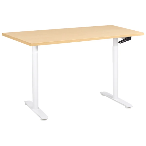 Manual Adjustable Standing Desk DESTINAS Light Brown/ White 120 cm 72 cm
