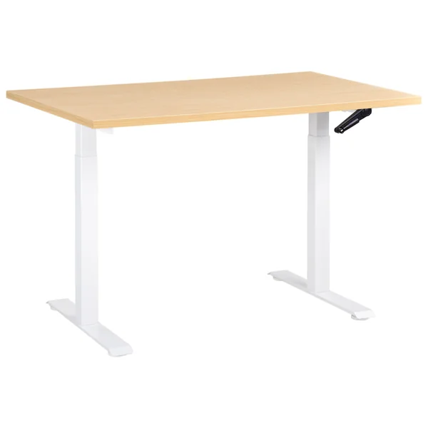 Manual Adjustable Standing Desk DESTINES Light Brown/ White 120 cm 72 cm