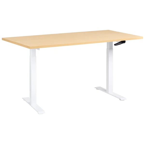 Manual Adjustable Standing Desk DESTINES Light Brown/ White 160 cm 72 cm