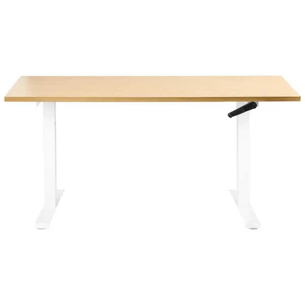 Manual Adjustable Standing Desk DESTINES Light Brown/ White 160 cm 72 cm
