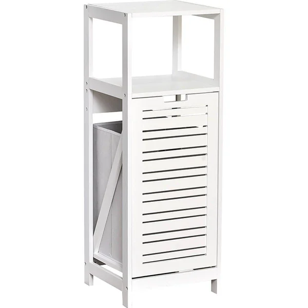 MEUBLE BAS MDF UNE ETAGERE ET PANIERE A LINGE MIAMI