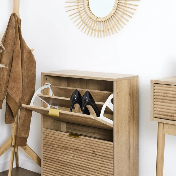 Meuble à chaussures en bois 2 portes H78cm - Tiphaine