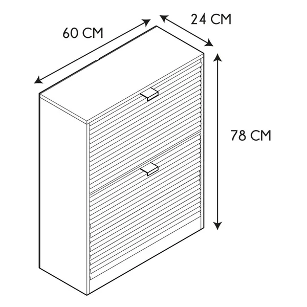 Meuble à chaussures en bois 2 portes H78cm - Tiphaine