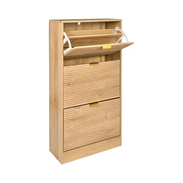 Meuble à chaussures en bois 3 portes H113cm - Tiphaine